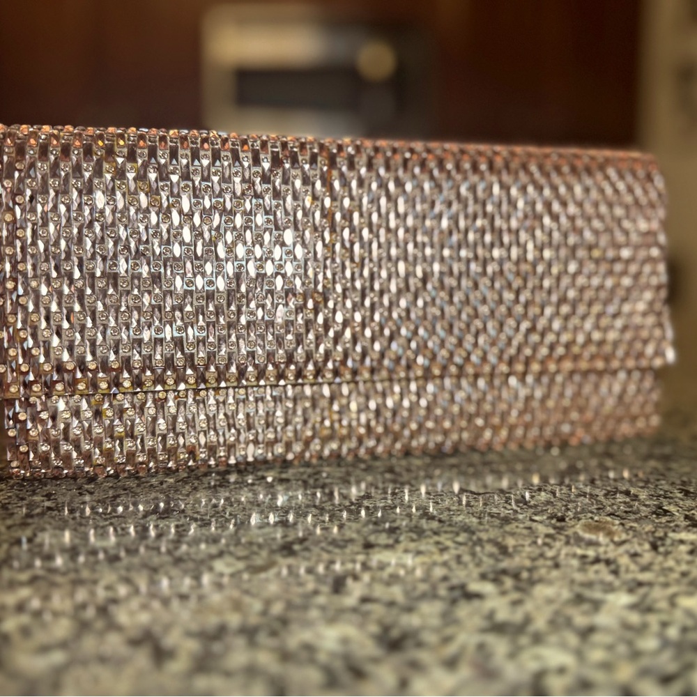 Elegant Rosegold Rhinestone Clutch